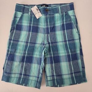 Children's Place Aqua Plaid Shorts Size 7